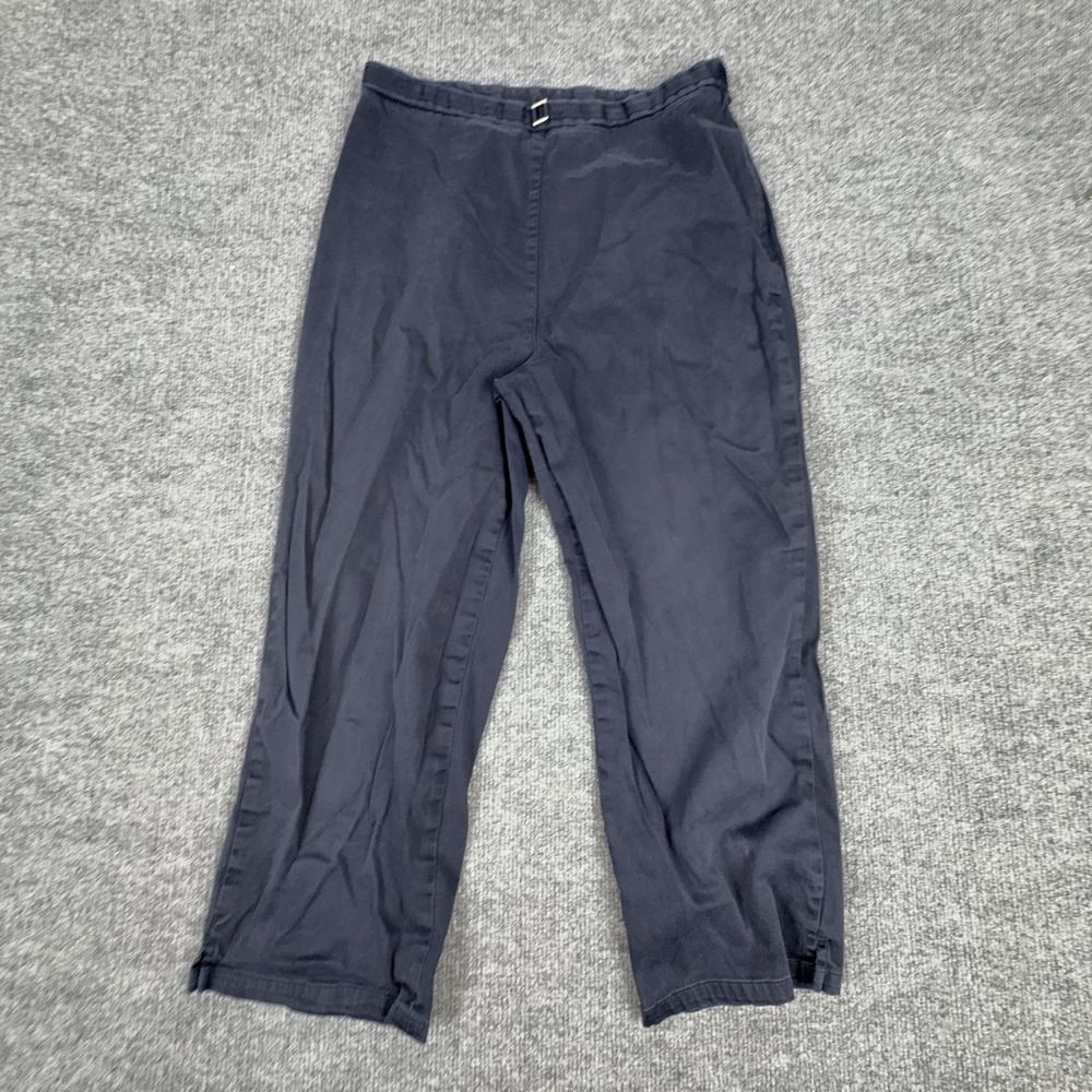Casual Corner Annex Capri Pants Womens 10 Blue Twill Buckle Stretch Pockets
